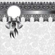 grey ornamental background with flower ribbon N3