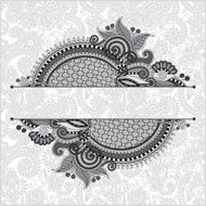 grey vintage floral ornamental template on flower background