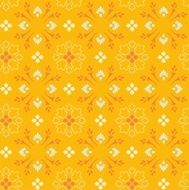 Pattern with branches and leaves yellow-orange