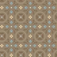 Pattern of cornflowers in circles gray-brown