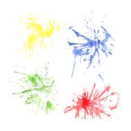 Vector Set of Abstract Watercolor art hand paint