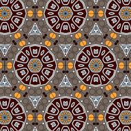 Lace floral ethnic ornament seamless pattern N25