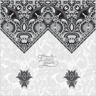 grey oriental decorative template for greeting card in a folk N2