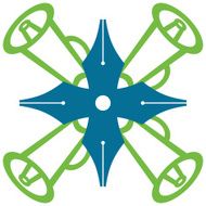 Pen Loudspeaker Symbol Green Blue