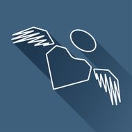Vector winged heart icon Eps10