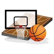 Basket Ball Field and Vector Illustration