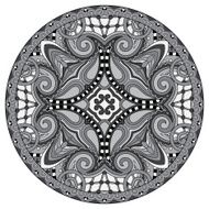 Circle lace ornament round grey ornamental geometric doily patt
