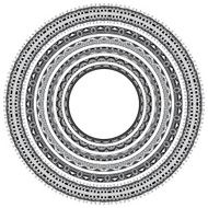 set of grey round geometrical frames circle border ornament