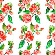 Camellia Rose Seamless floral pattern