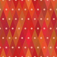 Diamond shaped red seamless pattern with centered dots