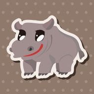 animal hippo cartoon theme elements N13