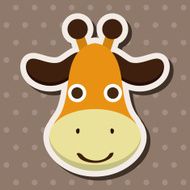 animal giraffe cartoon theme elements N20