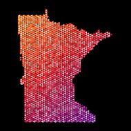 Minnesota Map Triangle Pattern Orange