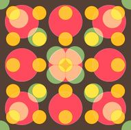 Seamless abstract colorful background made of transparent circles
