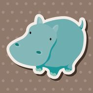animal hippo cartoon theme elements N14