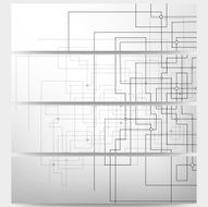 Web banners set technical construction with connected lines and dots N2