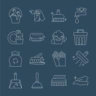 cleaning line icon set N5