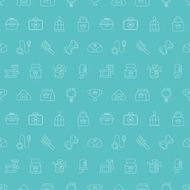 pet line icon pattern set