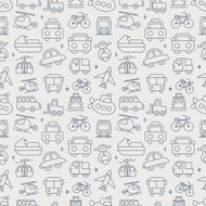 transportation line icon pattern set