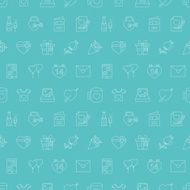 valentine&#039;s day line icon pattern set N5