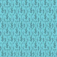 Seamless pattern on blue background with floral elements