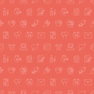 valentine&#039;s day line icon pattern set N6