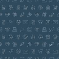 valentine&#039;s day line icon pattern set N7