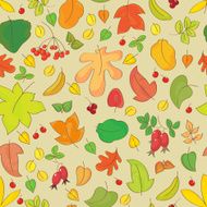 Seamless pattern with autumn leaves N35