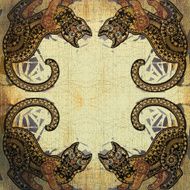 decoration motley animal pattern floral fragments tropical cats N2
