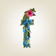 letter Flower alphabet Colorful font Lowercase N11