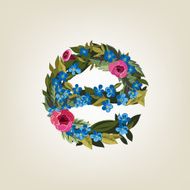 letter Flower alphabet Colorful font Lowercase N12