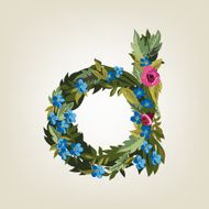 letter Flower alphabet Colorful font Lowercase N13