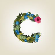 letter Flower alphabet Colorful font Lowercase N14
