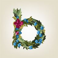letter Flower alphabet Colorful font Lowercase N15