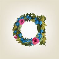 letter Flower alphabet Colorful font Lowercase N16