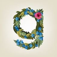 letter Flower alphabet Colorful font Lowercase N17