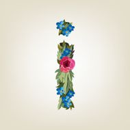 letter Flower alphabet Colorful font Lowercase N19