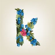 letter Flower alphabet Colorful font Lowercase N21