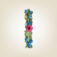 letter Flower alphabet Colorful font Lowercase N22