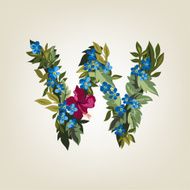 letter Flower alphabet Colorful font Lowercase N27