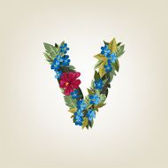 letter Flower alphabet Colorful font Lowercase N28