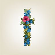 letter Flower alphabet Colorful font Lowercase N29