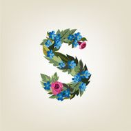 letter Flower alphabet Colorful font Lowercase N30