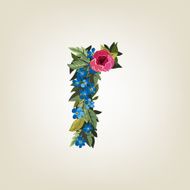 letter Flower alphabet Colorful font Lowercase N31