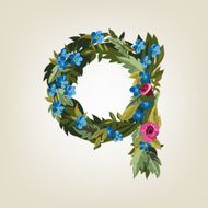 letter Flower alphabet Colorful font Lowercase N32