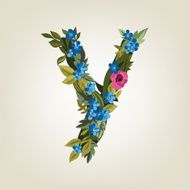 letter Flower alphabet Colorful font Lowercase N33