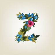 letter Flower alphabet Colorful font Lowercase N34