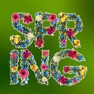 Floral spring lettering background Flower design N2
