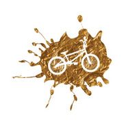 BMX Bike on Golden Splash Background