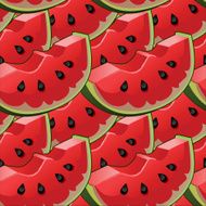 Seamless background with red fresh juicy watermelon slices